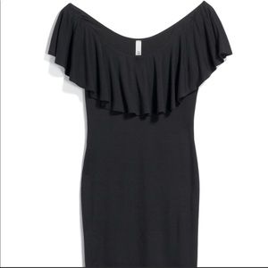 Jolie Candice Dress Black Body Con Ruffle Dress M